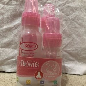 4 Dr Browns pink bottles